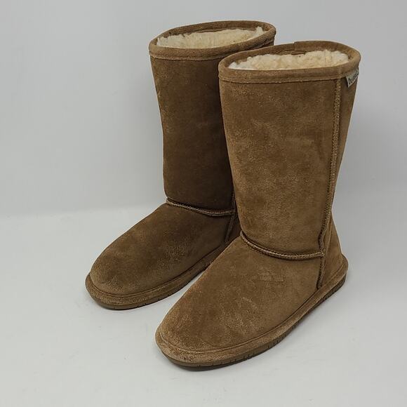Bearpaw Girls Emma Sheepskin Lining Tall Boots Hickory Color Size 2 - Picture 1 of 7
